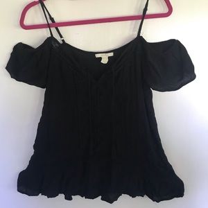 Black flowy top